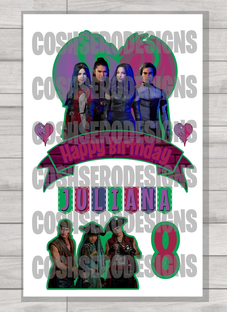 Descendants Cake Topper Descendants Birthday Topper - Etsy
