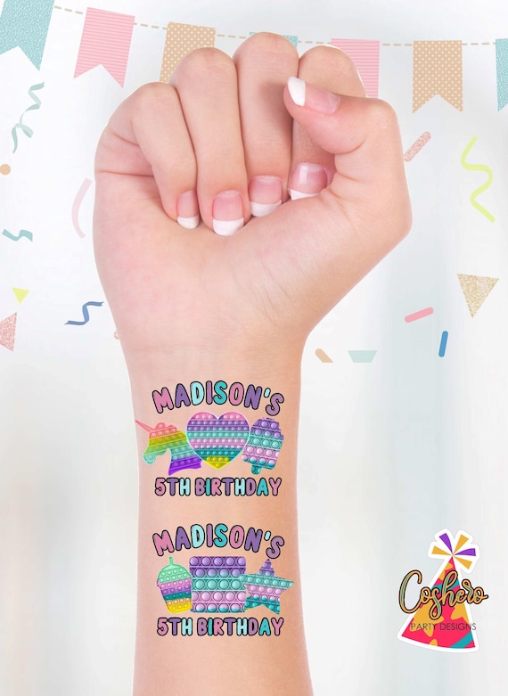 Tatuaggi di compleanno per bambini, Pop It, Pop It Tattoos, Pop It  Temporary Tattoos, Pop It Birthday, Pop It Party, Pop It Party Supplies -   Italia