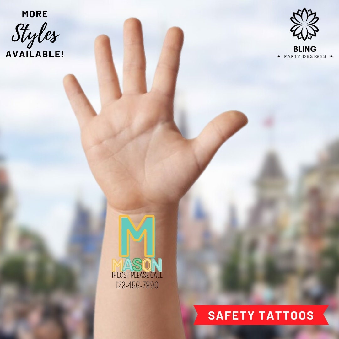 Child Safety Tattoos, Safety ID Tattoos, Emergency Contact Tattoos, If