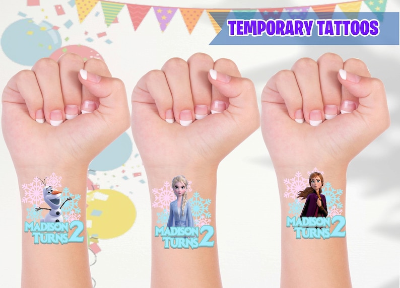 Frozen Temporary Tattoo Frozen Tattoo Frozen Birthday Etsy