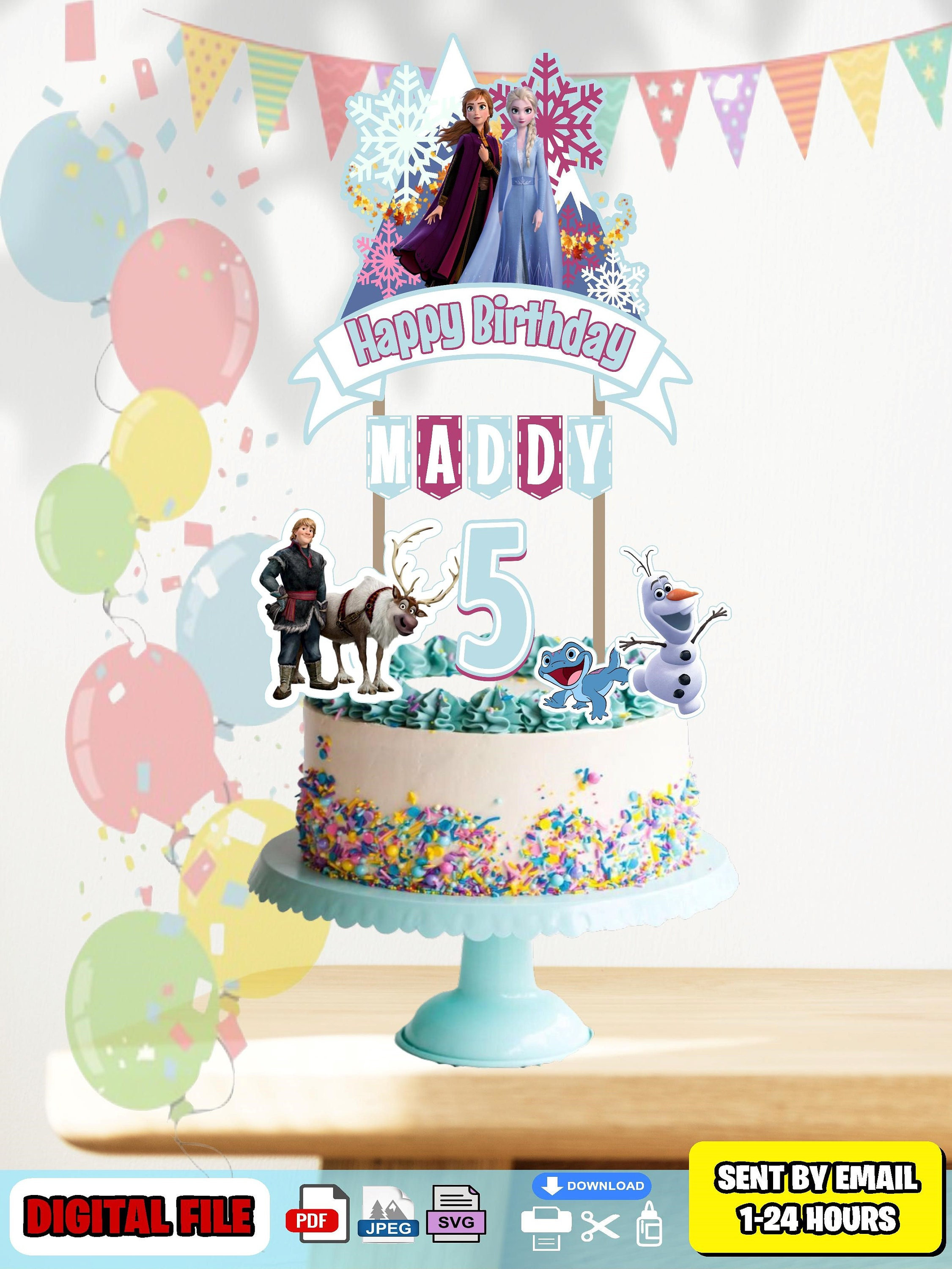 Frozen Cake Topper Frozen Topper Frozen Birthday Topper Frozen Birthday Banner Frozen Birthday Frozen Party Frozen Party