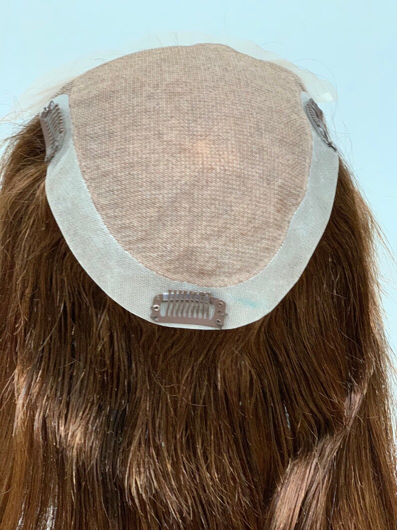 EUROPEAN HUMAN HAIR topper with silk top invisible knots | Etsy