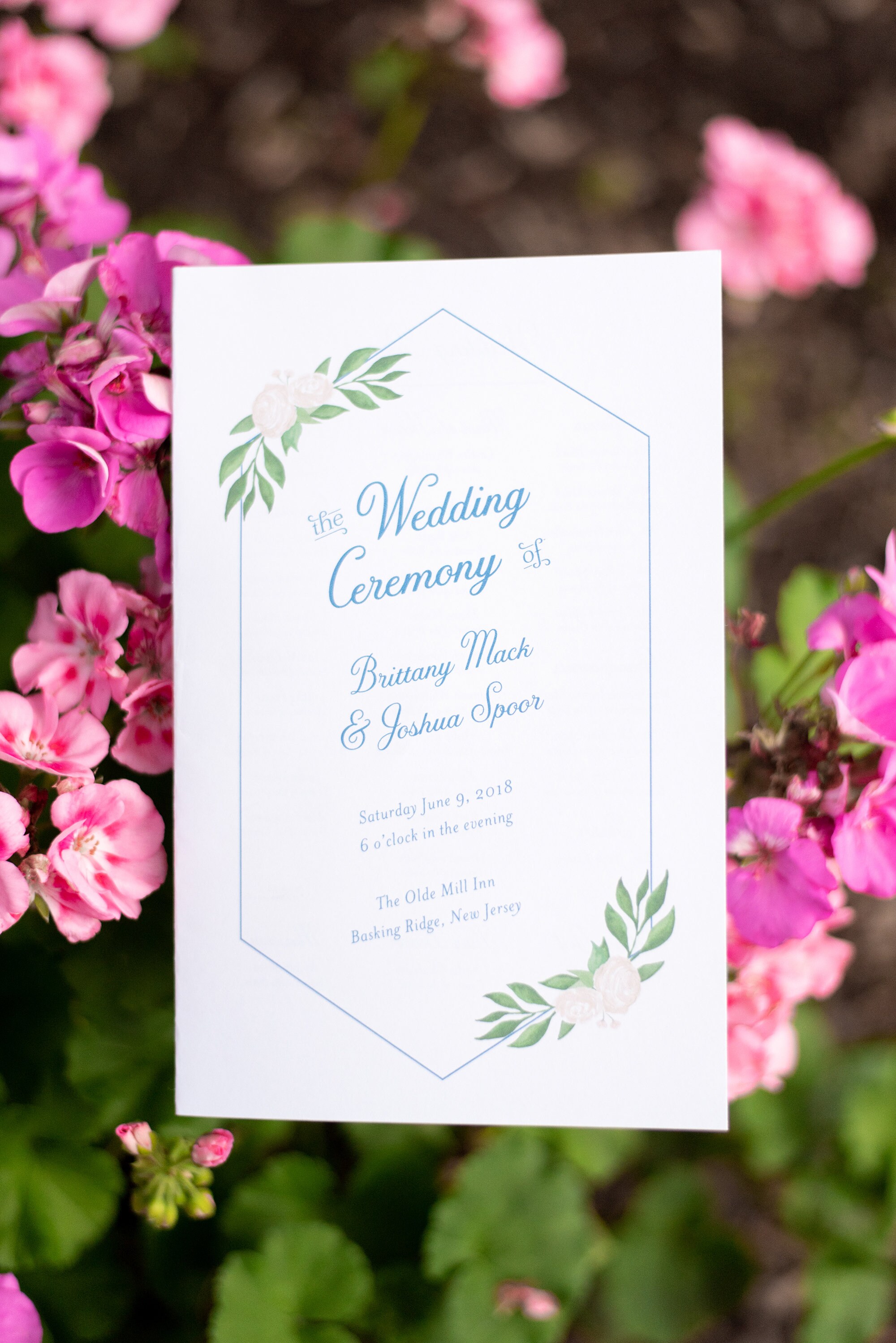 DIY Printable &amp; Personalized Modern Floral Wedding Program Digital File ...