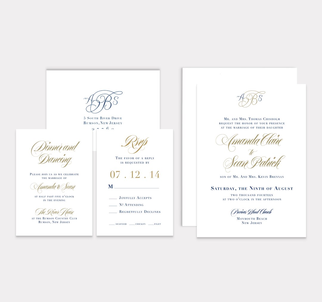 DIY Printable &amp; Personalized Elegant Monogram Wedding Invitation ...