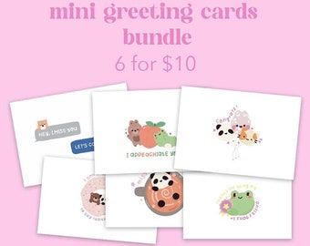 mini greeting card bundle (6) - create your own pack // note card love friendship thank you congrats cards