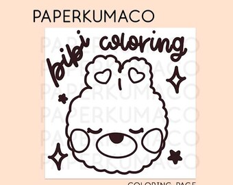 Bibi Coloring Page - Bunny Cute Activity Digital Download