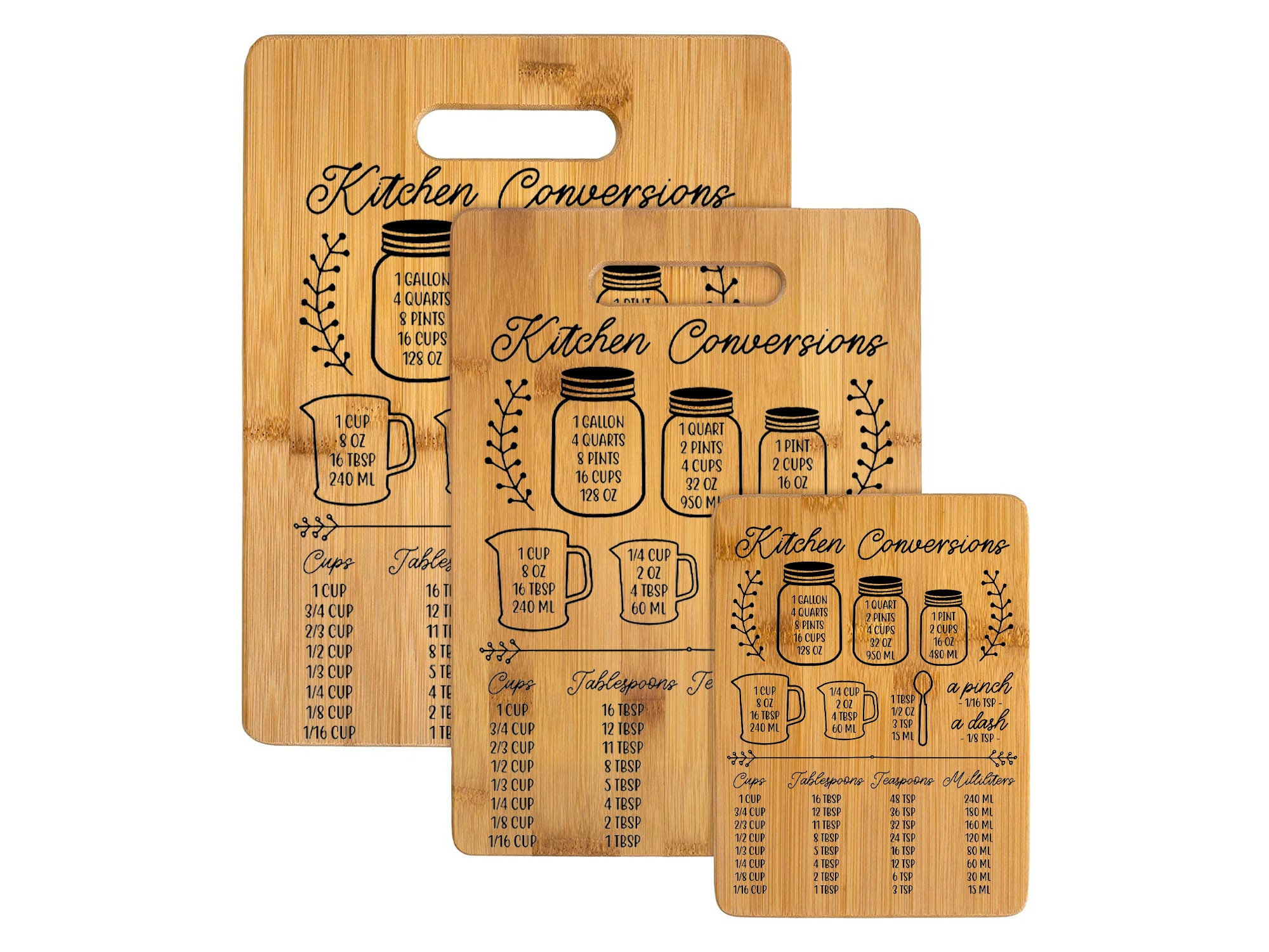 Cutting Board Kitchen Conversion Chart Etsy
