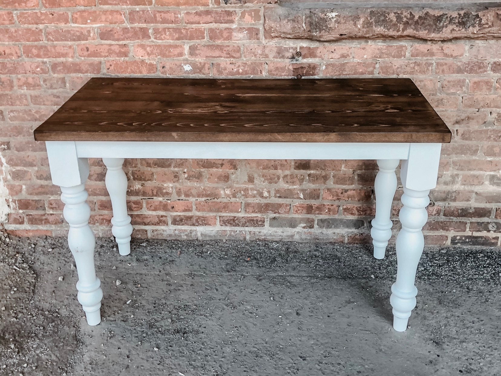Wishbone dining CUSTOM* Farmhouse Style Turned Leg Desk/Entryway Table/Narrow Dining Table