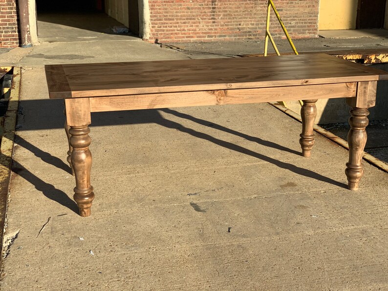 FREE SHIPPING Farmhouse Style Chunky Turned Leg Dining Table Etsy