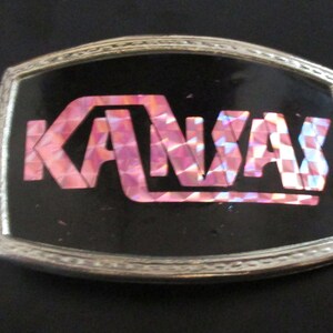 Vintage 1980&#39;s KANSAS Band Belt Buckle Point of No Return