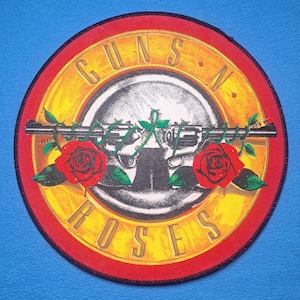 Parche redondo vintage de los años 80 de GUNS n ROSES para coser. GNR Axel Slash