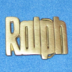 Vintage 1980's SOLID BRASS Name RALPH Belt Buckle Country Hipster Cool