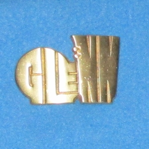 Vintage 1980's SOLID BRASS Name GLENN Belt Buckle Country Hipster Cool