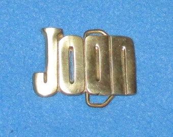 Vintage 1980's SOLID BRASS Name JOAN Belt Buckle Country Hipster Cool