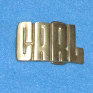 Vintage 1980's SOLID BRASS Name CARL Belt Buckle Country Hipster Cool