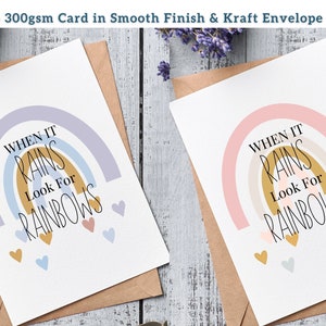 Quand il pleut, carte de positivité, carte d'encouragement, cartes de motivation, pensées pour vous, citations de printemps, carte de soutien