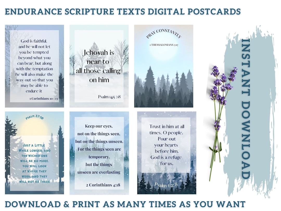 Bible Verse Printable Card, Scripture Wall Art, Downloadable Prints ...