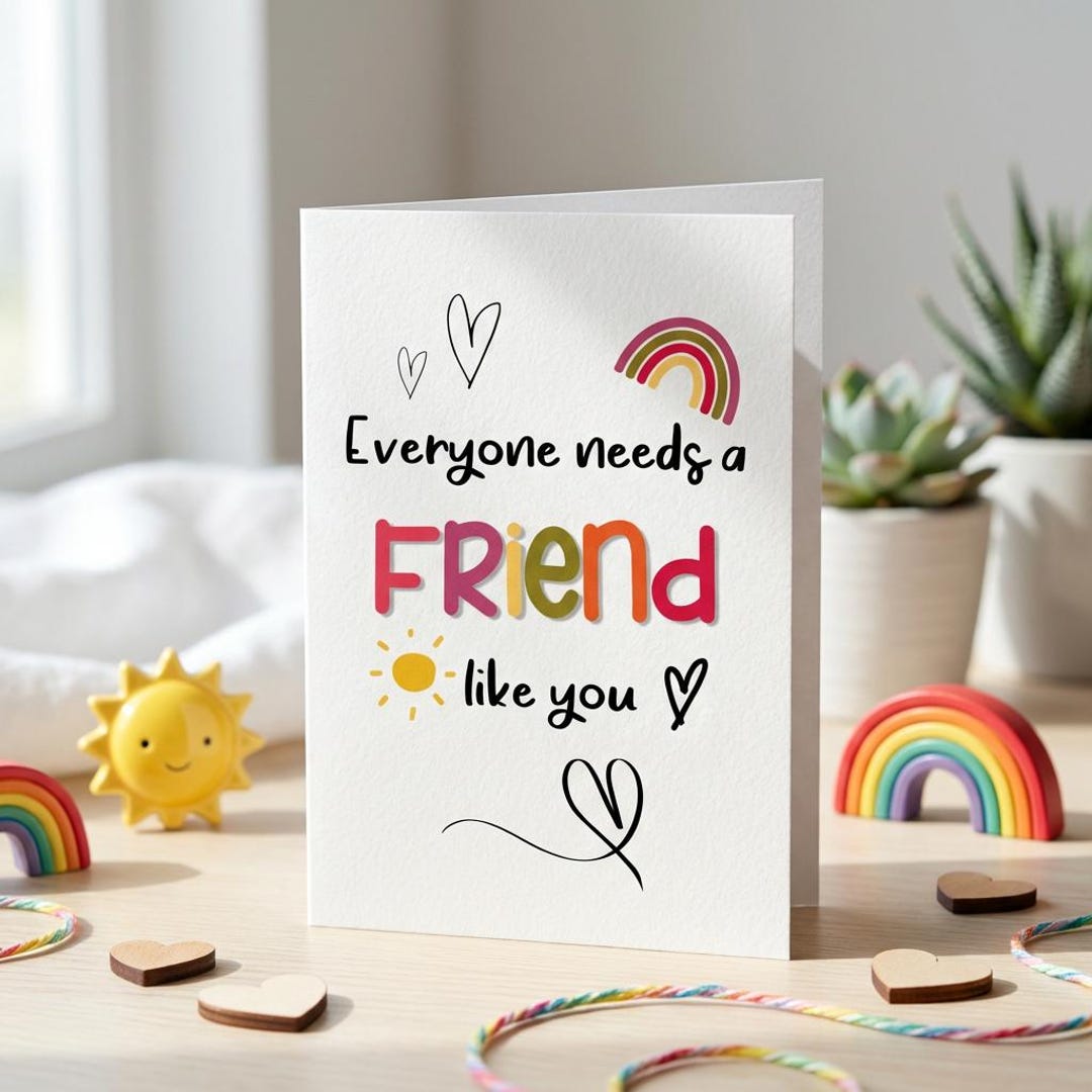 Postivity Friend Thank You Friend Card, Good Friend Card, Positivity Card, Best Friend ...