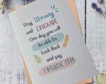 Keep Going Card, Encouragement Quote, Friendship Support, A6