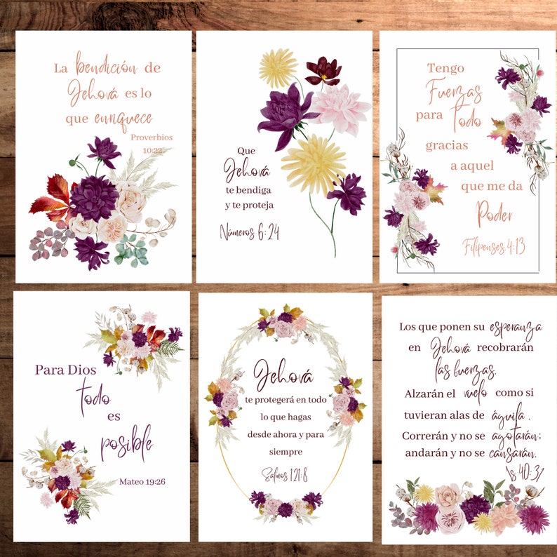 Spanish Scripture Encouragement Cards Printable Download - Etsy