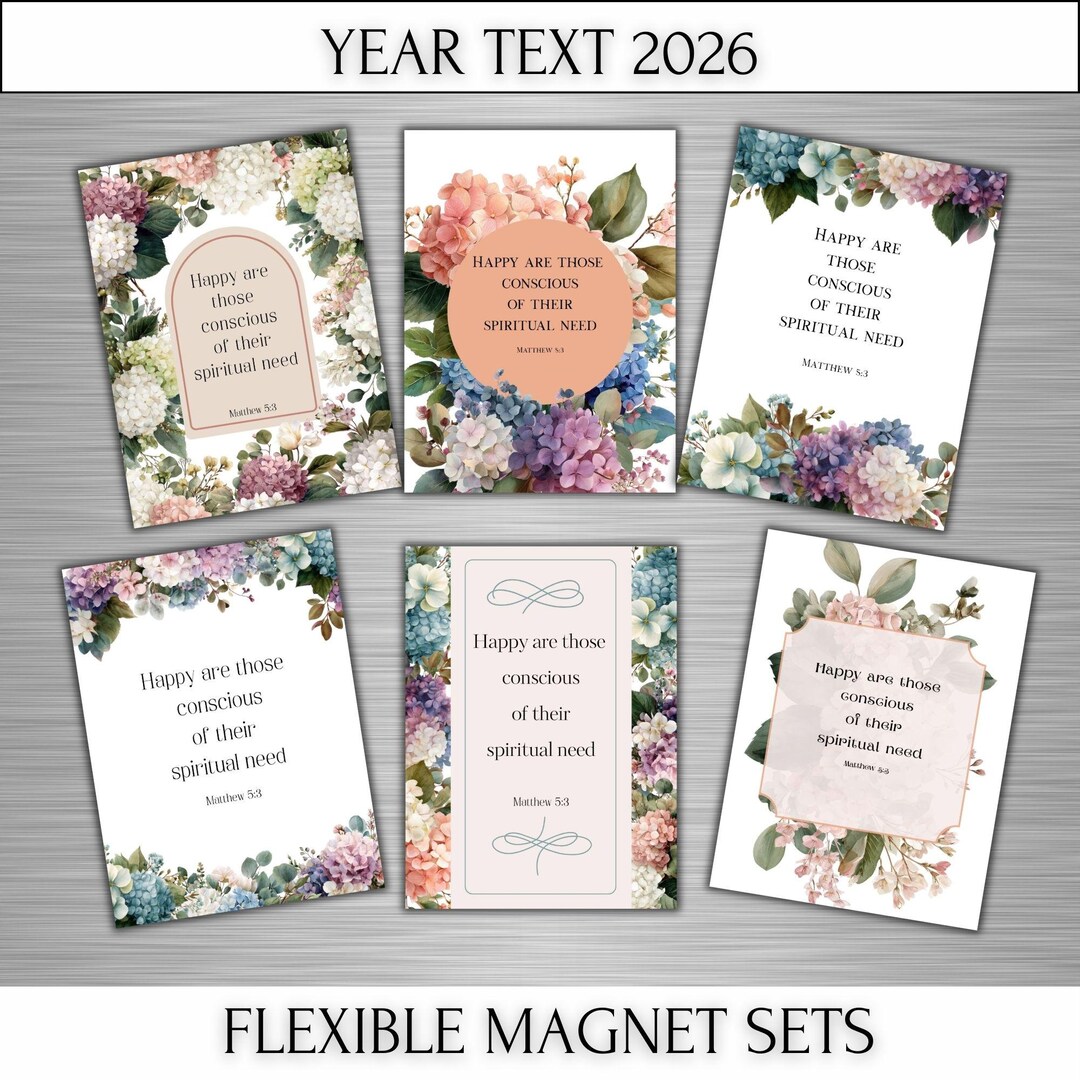 Magnet Year Text 2026 JW, Matthew 5:3 Scripture, Waterproof Fridge ...