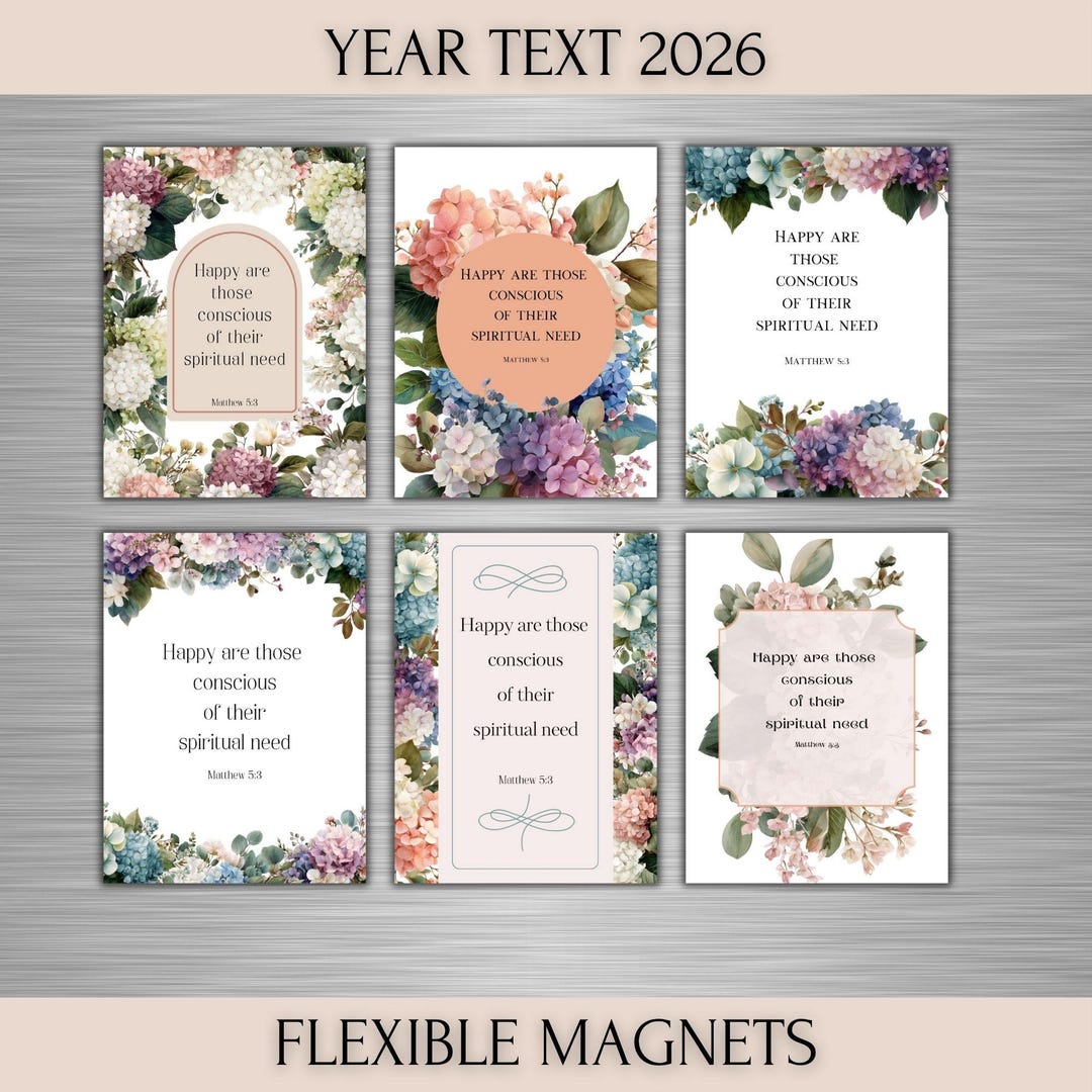 Magnet Year Text 2026 JW, Matthew 5:3 Scripture, Waterproof Fridge ...