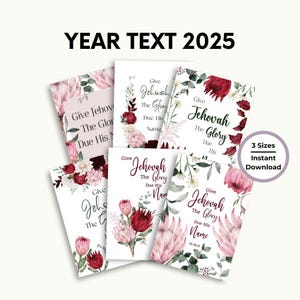 Texto del año 2025 TJ, Tarjeta de Escritura para imprimir, Versículo bíblico, Tarjeta para pioneros, Tarjeta de aliento para TJ, Postal digital Salmo 96:8