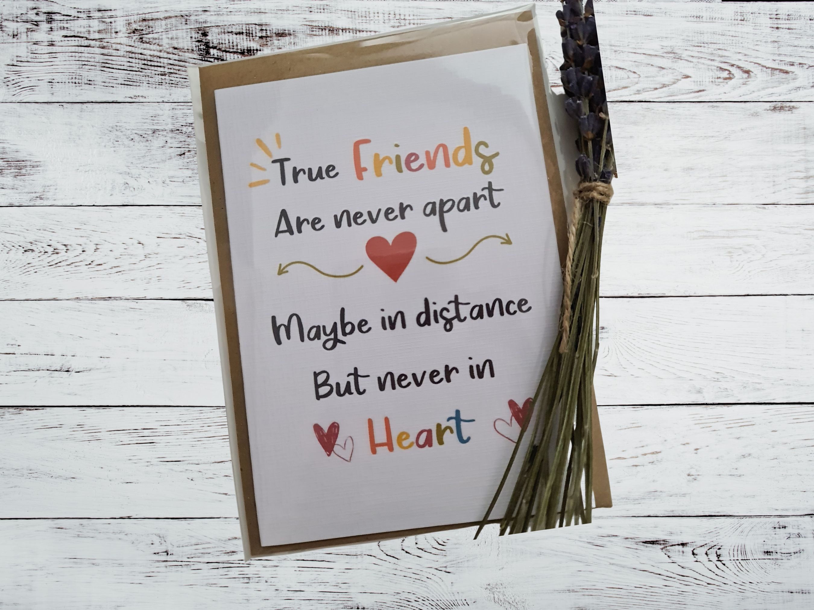 True Friends Are Never Apart Card, Long Distance Friend, Thank You