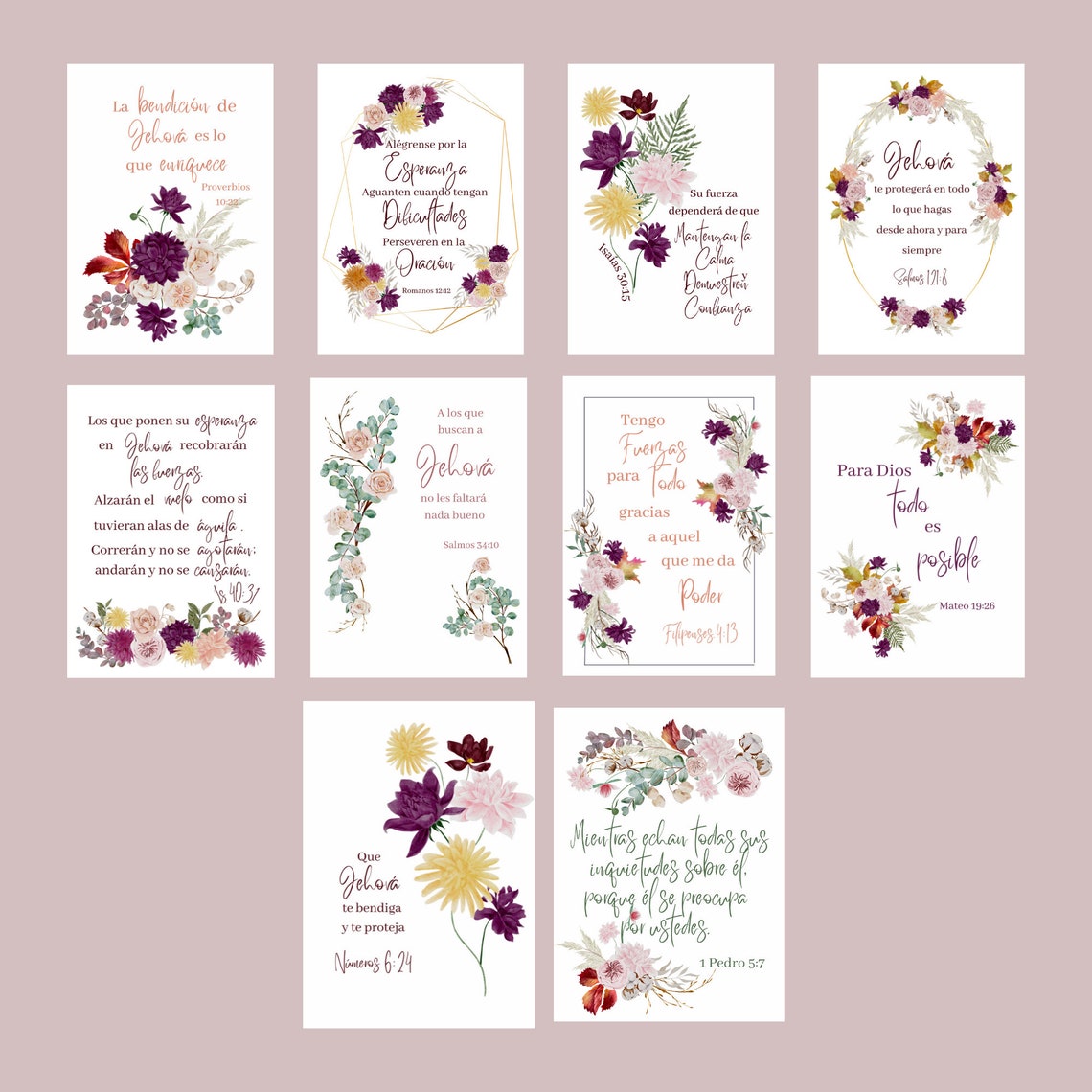 Spanish Scripture Encouragement Cards Printable Download - Etsy