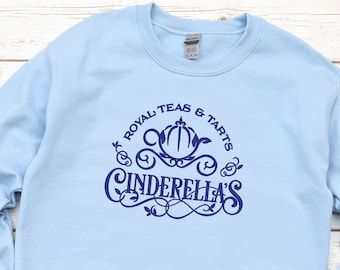 Embroidered Cinderella Royal Teas and Tarts Crewneck Sweatshirt  | Cinderella Sweater | Gift for Her | Disneyworld Shirt | Disney Princess