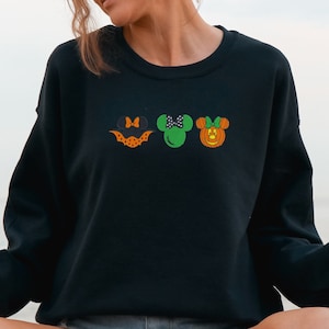 Embroidered Halloween Minnies Unisex Crewneck Sweatshirt | Disney Halloween | Disneyland Sweater | WDW Sweater