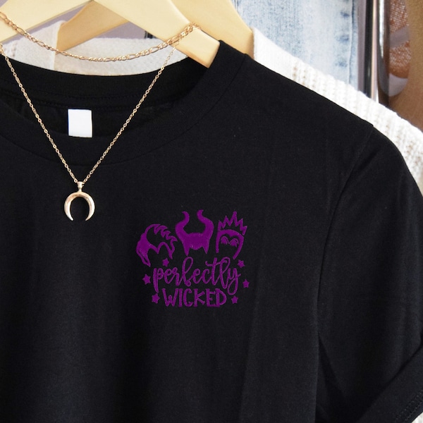 Perfectly Wicked Embroidered Tee | Villain Shirt | Disney Trip Shirt | Oogie Boogie Bash Shirt | Boo to You