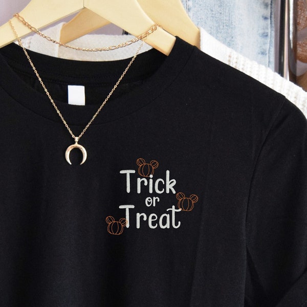 Embroidered Mickey Pumpkin Halloween Tee | Disney Trip Shirt