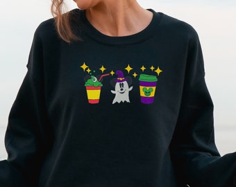 Embroidered Disney Halloween Drinks Unisex Crewneck Sweatshirt | Disney Halloween | Disneyland Sweater | WDW Sweater