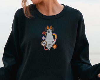 Embroidered Vintage Halloween Minnie Unisex Crewneck Sweatshirt | Disney Halloween | Disneyland Sweater | WDW Sweater