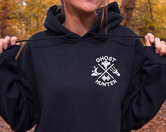 Embroidered Ghost Hunter Unisex Hoodie Sweatshirt | Halloween Sweater | Paranormal Activity | Halloween Party