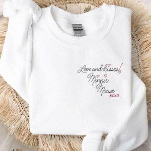 Minnie Mouse Autograph Embroidered Unisex Crewneck Sweatshirt | Disney World Sweatshirt | Magic Kingdom | Disneyland Sweatshirt