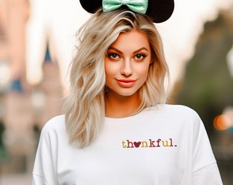 Embroidered Thanksgiving Mickey Thankful Unisex Crewneck Sweatshirt | Disney Thanksgiving | Disneyland Sweater | WDW Sweater