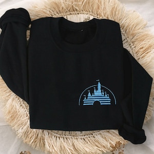 Embroidered Vintage Disney Movie Castle Unisex Crewneck Sweater | Disney World Castle Sweater | Disneyland Vacation | 90s Disney