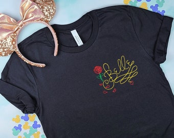 Embroidered Belle Unisex Tee | Beauty and the Beast Disney Shirt