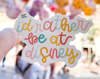 Pegatina "Prefiero estar en Disney" / Vinilo adhesivo impermeable