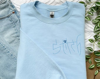 Stitch Autograph Embroidered Unisex Sweatshirt | Disney World | Magic Kingdom | Disneyland