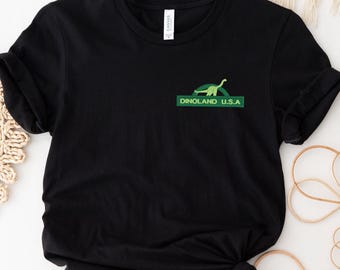 T-shirt unisexe brodé Dinoland USA | Chemise Disney World | Règne animal