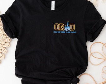 T-shirt unisexe brodé Castle Grad | Disneyland | Monde de Disney | Chemise du royaume magique
