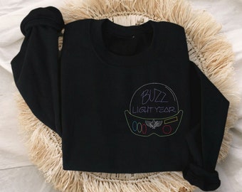 Buzz Lightyear Autograph Embroidered Unisex Crewneck Sweatshirt | Disney World Sweatshirt | Magic Kingdom | Disneyland Sweatshirt