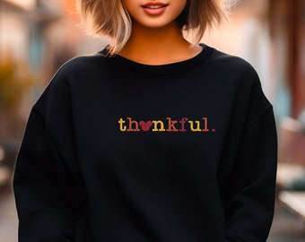 Embroidered Thanksgiving Mickey Thankful Unisex Crewneck Sweatshirt | Disney Thanksgiving | Disneyland Sweater | WDW Sweater