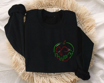 Embroidered Poison Apple Unisex Crewneck Sweatshirt | Disney World Crewneck | Disneyland Sweater | WDW Sweater | Halloween Sweater