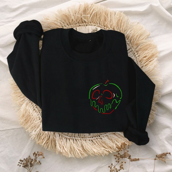 Poison Apple Embroidered Unisex Crewneck Sweatshirt | Disney World Crewneck | Disneyland Sweater | WDW Sweater | Halloween Sweater