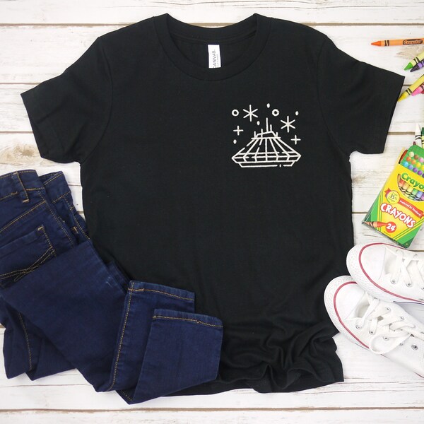 Youth Space Mountain Black Tee | Disney World Shirt | Disney Trip Shirt | Disneyland Tee | Kids Disney Shirt | Disney Parks Shirt