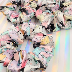 Cat Cuties Scrunchie | Soft Satin Hair Tie | Cat Hair Accessory | Pet Scrunchie | Cat Lady Scrunchie | Kitten Scrunchie | Cat Mom Scrunchie
